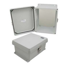 Picture of 10x8x5 Inch UL® Listed Weatherproof NEMA 4X Enclosure with Blank Non-Metallic Mounting Plate