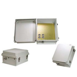 Picture of 14x12x7 Inch Weatherproof NEMA 3R Enclosure with Drilled Mounting Plate
