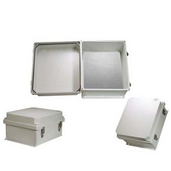 Picture of 14x12x7 Inch Weatherproof NEMA 4X Enclosure with Blank Non-Metallic Mounting Plate