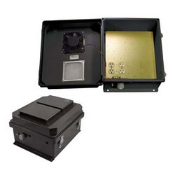 Picture of 14x12x7 Inch 120VAC Black Weatherproof Enclosure w/ Solid State Cooling Fan Controller