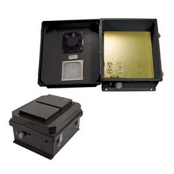 Picture of 14x12x7 Inch 120VAC Black Weatherproof Enclosure w/ Cooling Fan and Heating System