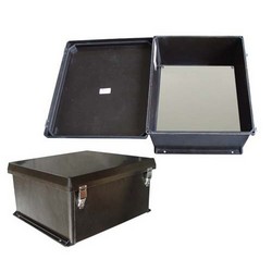 Picture of 18x16x8" UL® Listed Black Weatherproof NEMA 4X Rated Enclosure w/Blank Non-Metallic Mounting Plate