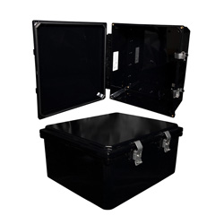 Picture of 14x12x06 UL Listed Polycarbonate Weatherproof Outdoor IP66 NEMA 4X Enclosure Black