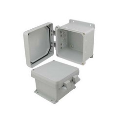 Picture of 6x6x4 Inch UL® Listed Weatherproof Industrial NEMA 4X Enclosure Only with Non-Metallic Hinges