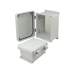 Picture of 8x6x4 Inch UL® Listed Weatherproof NEMA 4X Enclosure, Non-Metal Mounting Plate, Non-Metallic Hinges