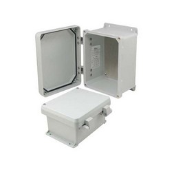 Picture of 8x6x4 Inch UL® Listed Weatherproof NEMA 4X Enclosure w/Aluminum Mounting Plate, Non-Metallic Hinges