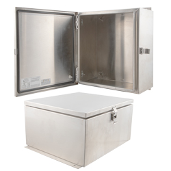 Picture of 14x12x07 UL Listed Stainless Steel Weatherproof Outdoor IP66 NEMA 4X Enclosure