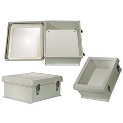 Picture of 12x10x5" UL® Listed Weatherproof Windowed NEMA 4X Enclosure with Blank Starboard Mounting Plate