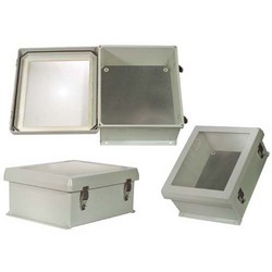 Picture of 12x10x5" UL® Listed Weatherproof Windowed NEMA 4X Enclosure with Blank Aluminum Mounting Plate