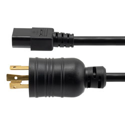 Picture of NEMA L6-20P - C13, SJTOW Power Cable, 250V, 15A, 6FT