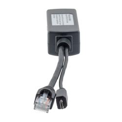 Picture of PoE to USB Splitter, 1-Port, Gigabit 10/100/1000 IEEE 802.3af, Ethernet Data & Power to Micro USB Power Plus Ethernet Data, 48V to 5V 1A