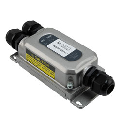 Picture of PoE Splitter, Metal Industrial IP67 Outdoor, Gigabit, 802.3bt 802.3at+, 1-Port, 60W, 12V, Type 3 PD, End-span or Mid-span