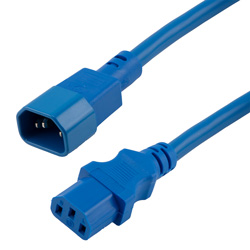 Picture of Heavy Duty CPU / PDU Power Cord - C14 to C13 - 15 Amp - 2 FT - Blue
