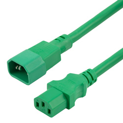 Picture of Heavy Duty CPU/PDU Power Cord - C14 to C13 - 15 Amp - 2 FT - Green