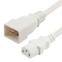Picture of PC/PDU Power Cord - C20 to C13 - 15 Amp - 1 FT - White