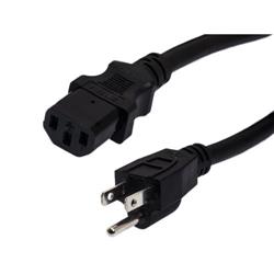 Picture of Universal CPU Power Cord - Nema 5-15P to C13 - 15 Amp - 6 FT - Black