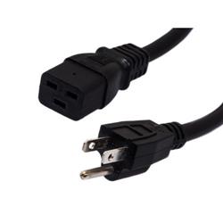 Picture of Server Power Cord - NEMA 5-15P to C19 - 15 Amp - 3 FT - Black