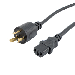 Picture of Nema L6-20P to C13 Power Cord, 15A, 250V - 10ft