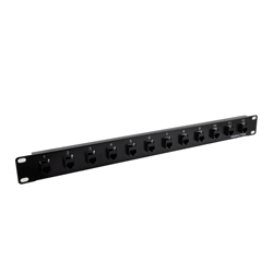 Picture of 1.75"x19" (1U) 12 Port Category 5e Feed-Thru Coupler Panel, Unshielded