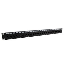 Picture of 1.75"x19" (1U) 24 Port Category 5e Feed-Thru Coupler panel with Cable Manager