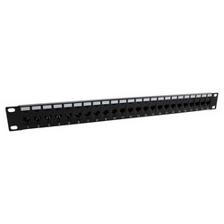 Picture of 1.75"x19" (1U) 24 Port Category 6 Feed-Thru Coupler panel with Cable Manager