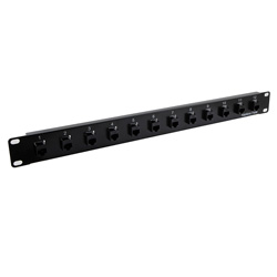 Picture of 1.75"x19" (1U) 12 Port Category 6a Feed-Thru Coupler Panel, Unshielded