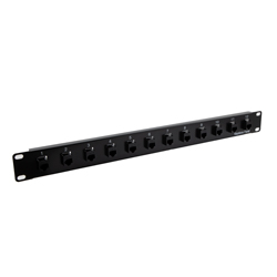 Picture of 1.75"x19" (1U) 12 Port  Right Angle Category 6 Feed-Thru Coupler Panel, Unshielded