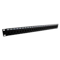 Picture of 1.75"x19" (1U) 24 Port  Right Angle Category 6 Feed-Thru Coupler panel with Cable Manager