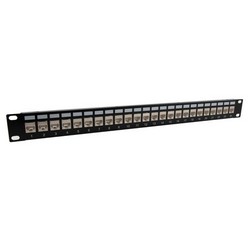 Picture of 1.75"x19" (1U) 24 Port Low Profile Category 6 Shielded Feed-Thru Mini-Coupler panel w/Cable Manager
