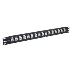 Picture of 1.75"x19" (1U) 16 Port  Low Profile Category 6 Feed-Thru Panel, Shielded Low Profile Mini-Coupler