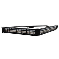 Picture of 1.75"x19" (1U) 24 Port  Low Profile Category 5e Feed-Thru Mini-Coupler V-Panel with Cable Manager