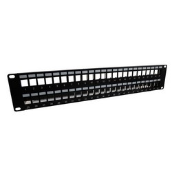 Picture of 3.5"x19" (2U) 48 Port Shielded Keystone Slots panel with Cable Manager