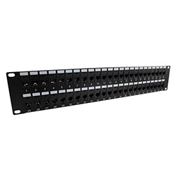 Picture of 3.5"x19" (2U) 48 Port Category 5e Feed-Thru Coupler panel with Cable Manager