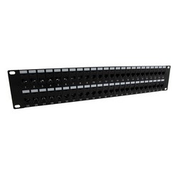 Picture of 3.5"x19" (2U) 48 Port Category 6 Feed-Thru Coupler panel with Cable Manager