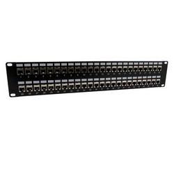 Picture of 3.5"x19" (2U) 48 Port Category 5e Shielded Feed-Thru Coupler panel with Cable Manager