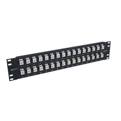 Picture of 3.5"x19" (2U) 32 Port Straight Cat5e Feed-Thru Panel, Shielded Low Profile Mini-Coupler