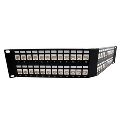 Picture of 3.5"x19" (2U) 48 Port  Low Profile Category 5e Feed-Thru Mini-Coupler V-Panel with Cable Manager