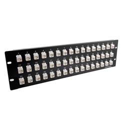 Picture of 5.25"x19" (3U) 48 Port Category 6 Feed-Thru Mini-Coupler Coupler Panel, Unshielded