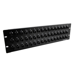 Picture of 5.25"x19" (3U) 48 Port Category 6 Feed-Thru Coupler Panel, Unshielded