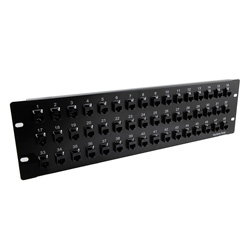 Picture of 5.25"x19" (3U) 48 Port Category 6a Feed-Thru Coupler Panel, Unshielded