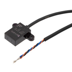 Picture of Photoelectric Sensor, Flat style PC housing, Dark on, NPN, diffuse reflection, front sensing, distance 2.5mm to 8mm, 2m 3-wire cable