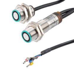 Ultrasonic Double Sheet Sensor, Cylindrical, M18 threaded, Ni-plated Brass,  3 NPN NC, Sensing Range 20 to 60 mm, 2 m flying-lead cable