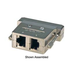 Picture of Shielded Modular Adapter, DB25 Male / Dual RJ45 (8x8) Jacks