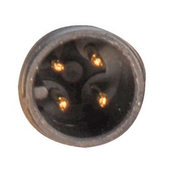 Picture of M12 4 Position A Code Male Receptacle, IP69K Rated, Rear Mounting Style with 0.3m Leads