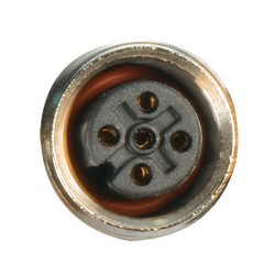 Picture of M12 5 Position A Code Female Receptacle, IP69K Rated, Front Mounting Style with 0.3m Leads