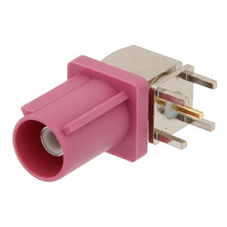Picture of FAKRA Plug Right Angle Connector Solder Attachment Thru Hole PCB, Violet Color