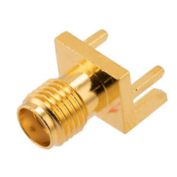 Picture of RF PCB Connector, SMA, Female,  Up to 18 GHz, End Launch, Straight, 0.062 inch PCB Thickness