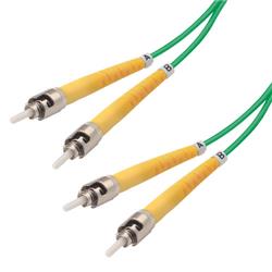 Picture of 9/125, Single Mode Fiber Cable, Dual ST / Dual ST, Green 1.0m