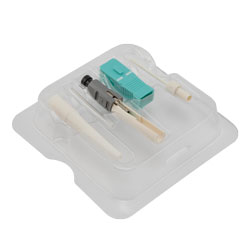 Picture of Splice-on connector kit, SC Multimode 0.9mm OM4 Aqua, with 10-piece connectors