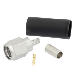 Picture of SMA Male Connector Crimp/Solder Attachment for LMR-100A-PVC, RG174, RG188, RG316, 100-Series Cable
